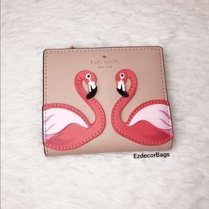Kate Spade Flamingo Small Zip Bifold Wallet